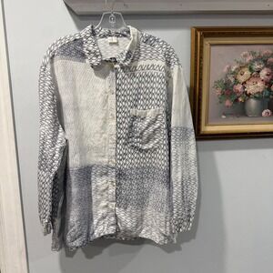 Poetry Tencel Linen Patchwork Print Button-Down Shirt – Women's US 16‎ / UK 20